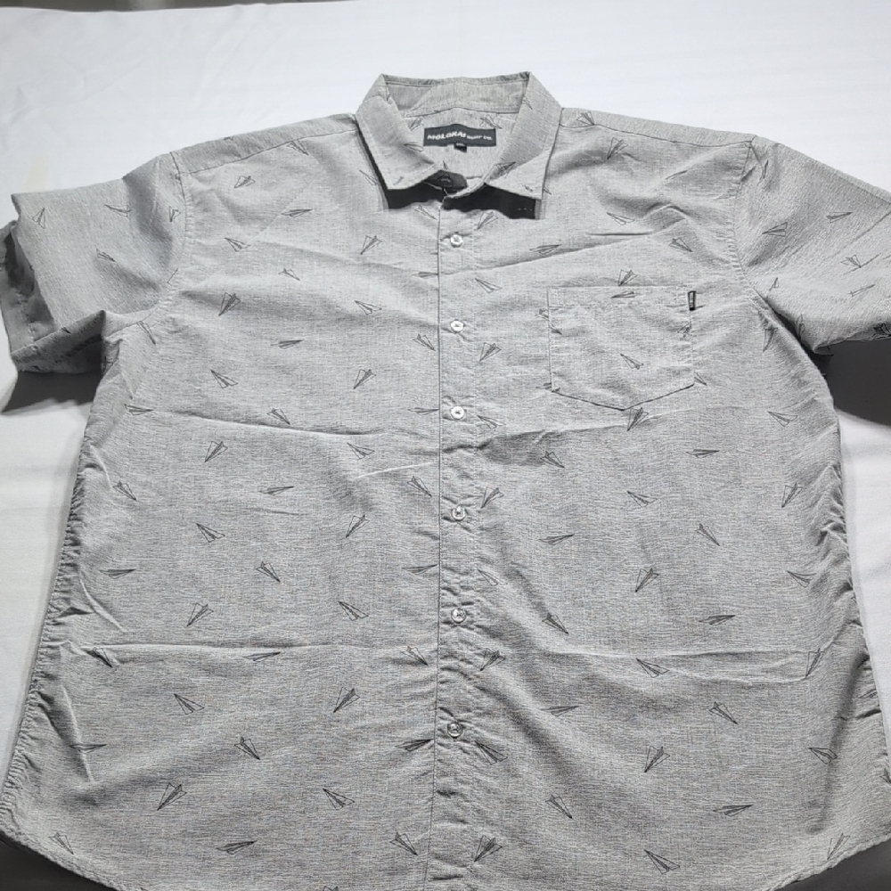 Molokai Men's Gray Patterned Shirt Size XXL